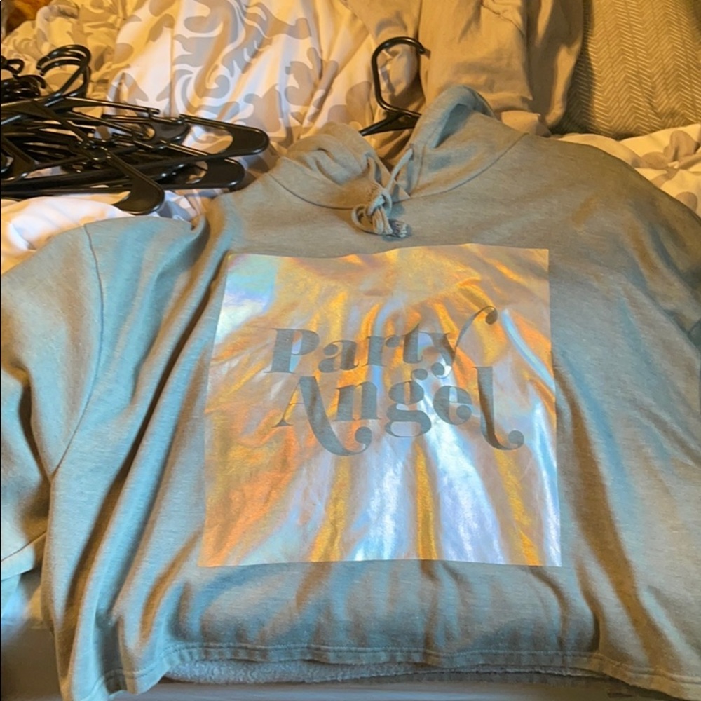 “Party animal” cropped pull over